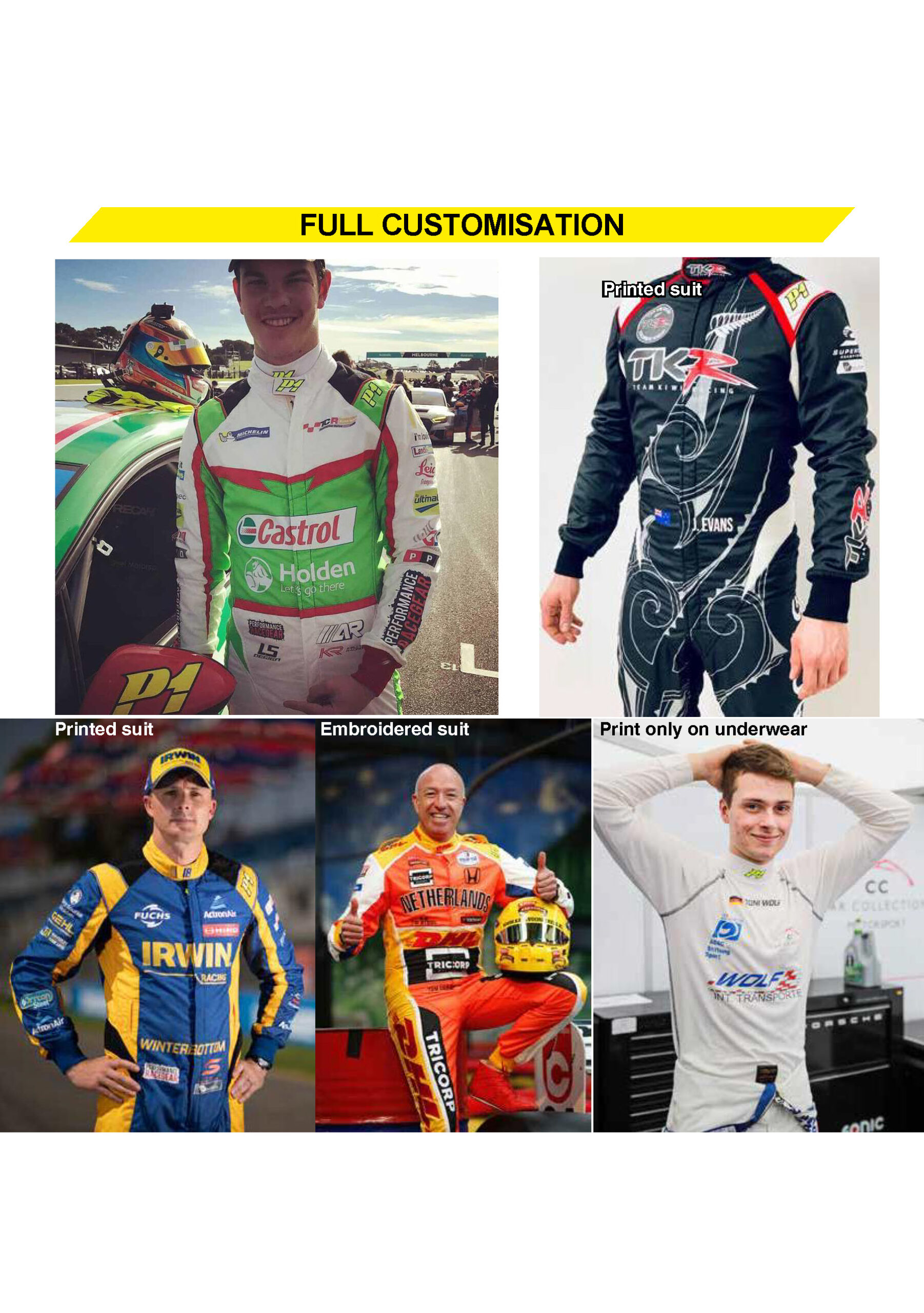 P1 FIA Race overall - Volledig op maat en in eigen design