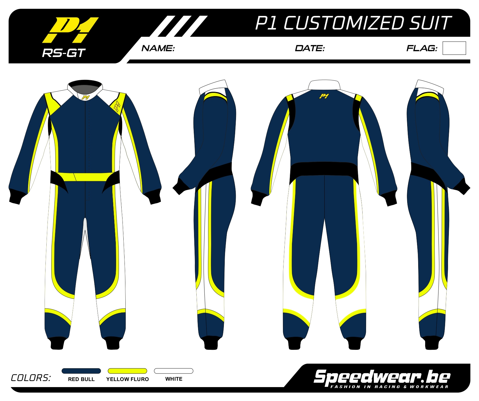 Rallysportoverall van P1 - Volledig op maat PATROON 4