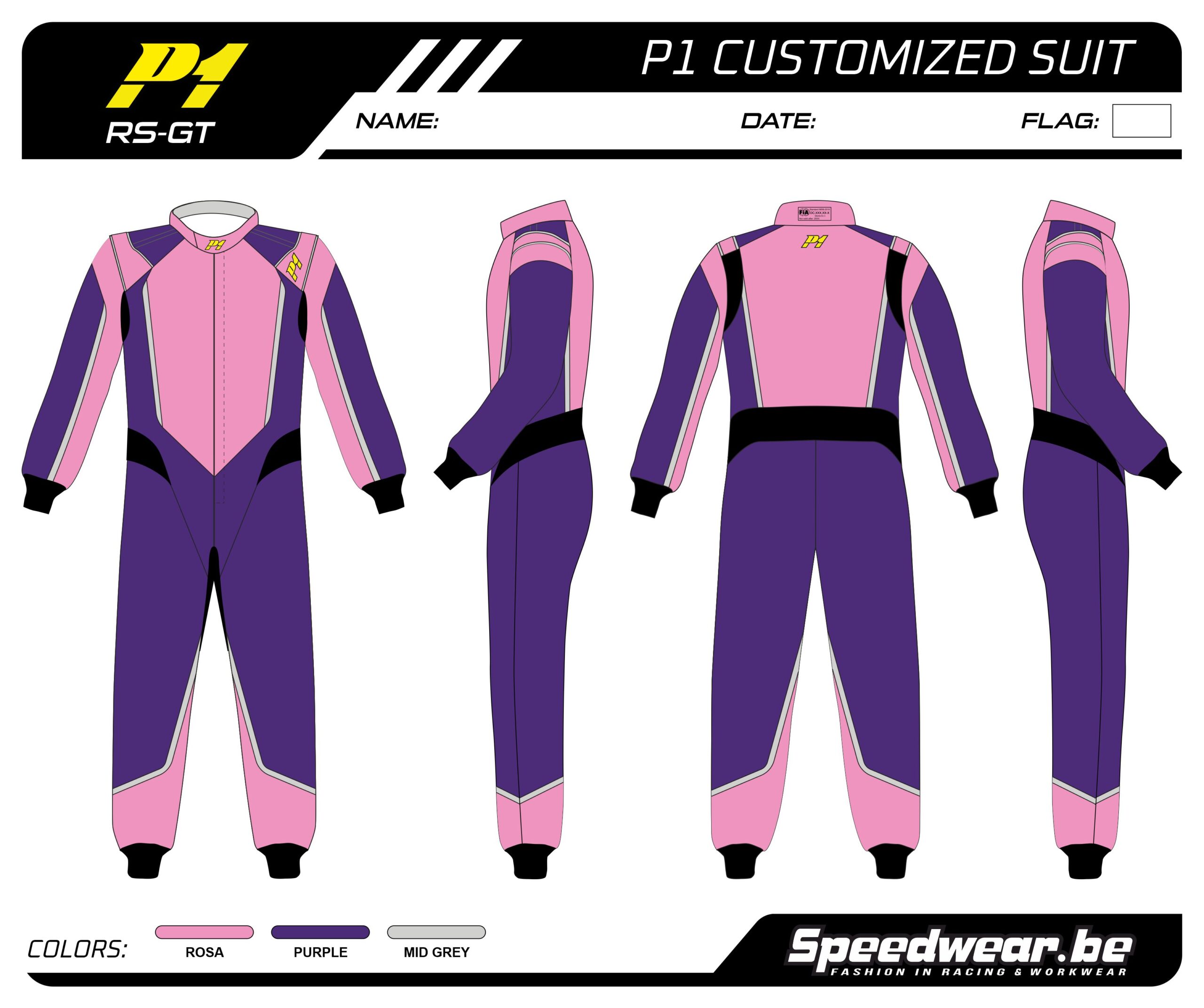 Race overall autosport van P1 - Volledig op maat PATROON 9